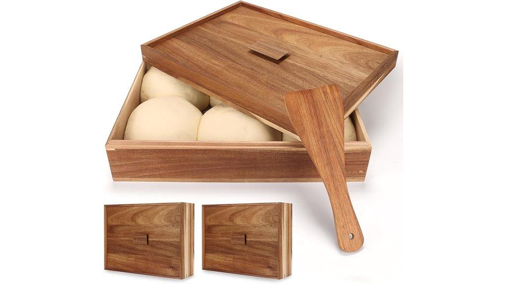 acacia wood dough set