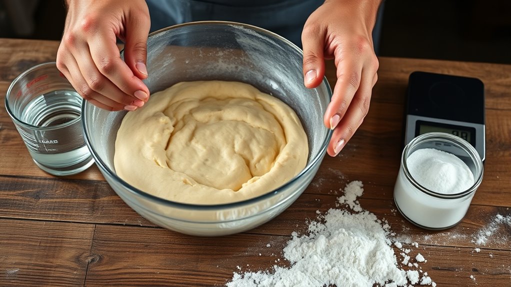 adjust flour and water content