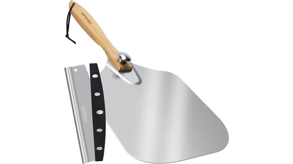 aluminum pizza peel with cutter