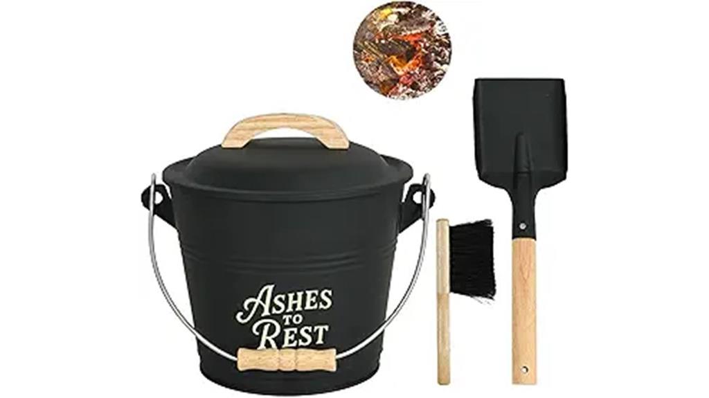 ash bucket with tools