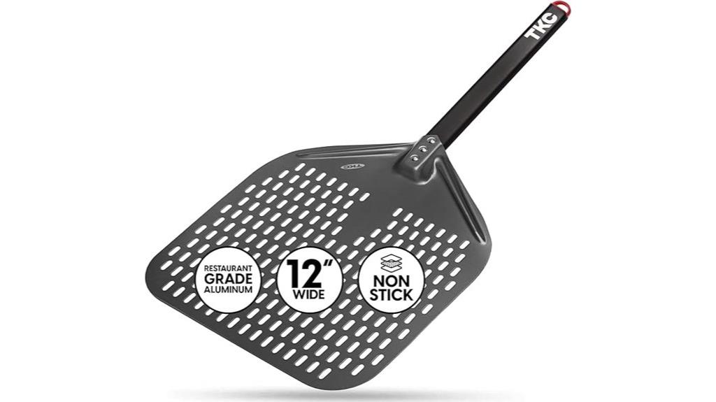 black perforated pizza peel