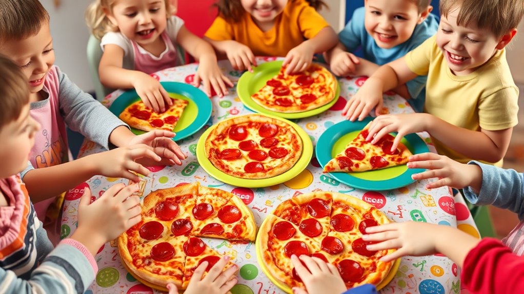 colorful fun pizza presentation