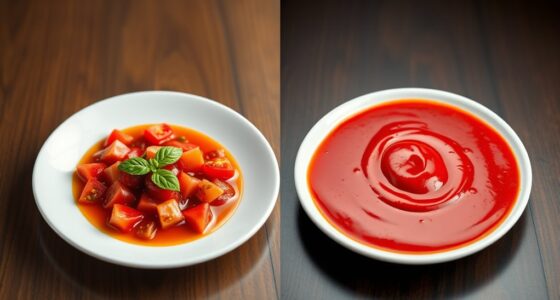 compare raw and cooked sauces