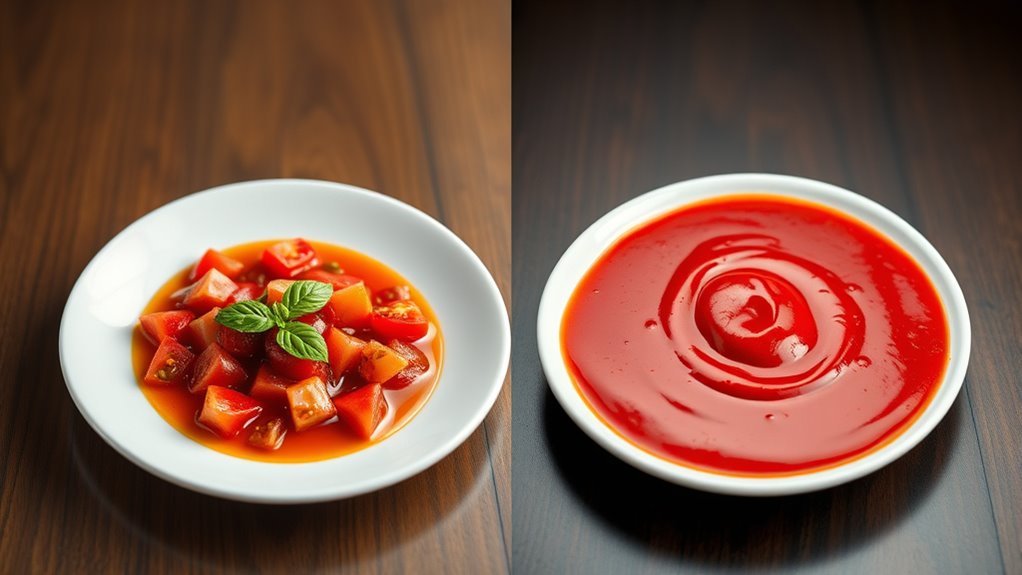 compare raw and cooked sauces