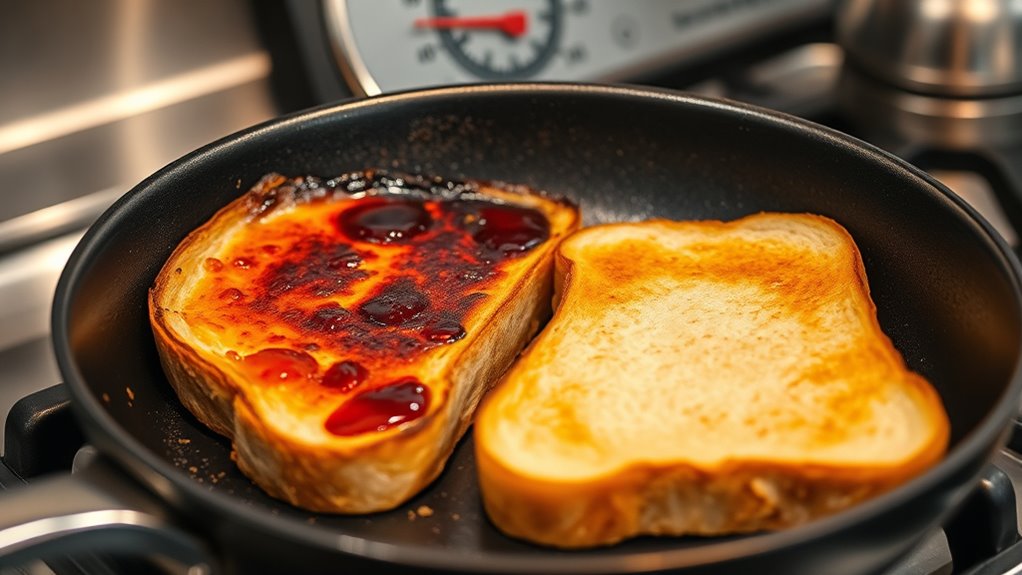 control heat for even browning