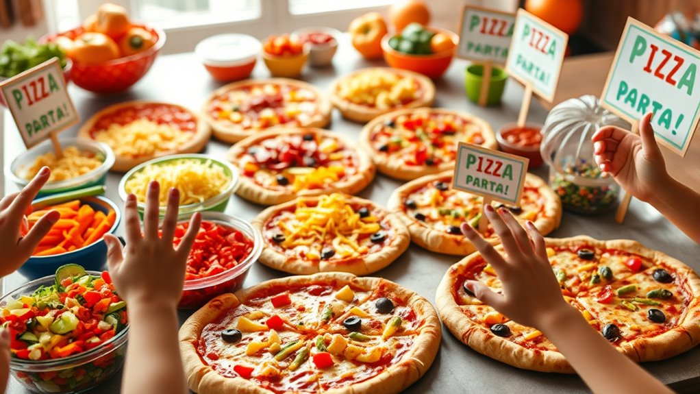 creative kids pizza topping station