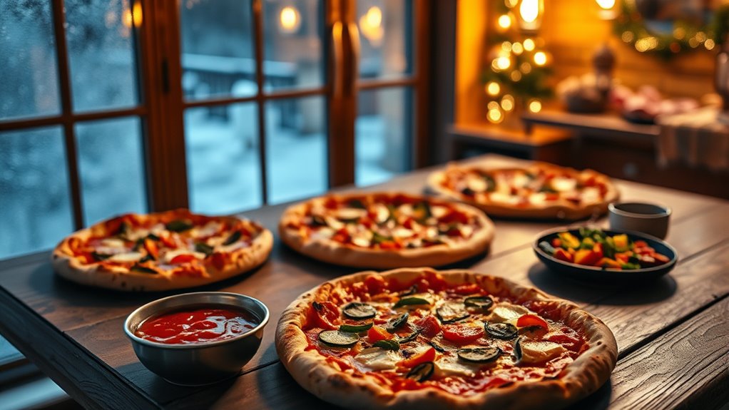 elegant colorful pizza presentation