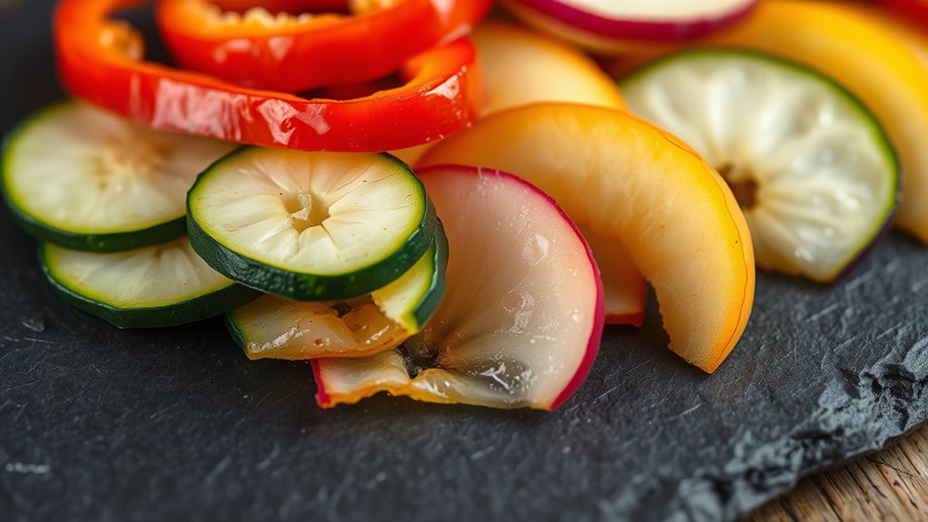 evenly sliced stable produce