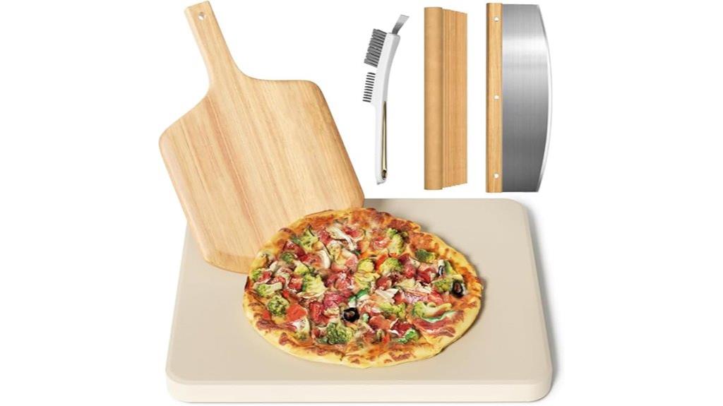 five piece rectangle pizza stone