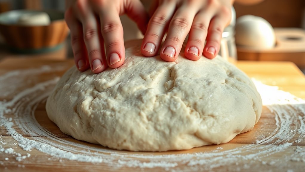gently release dough bubbles