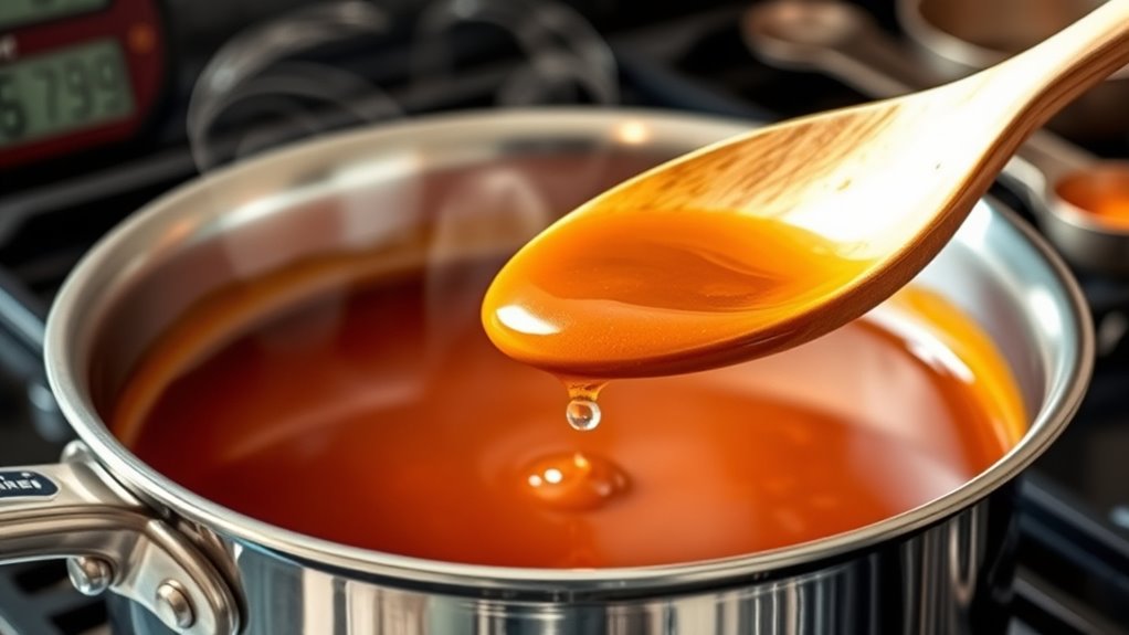 gradually adjust sauce consistency