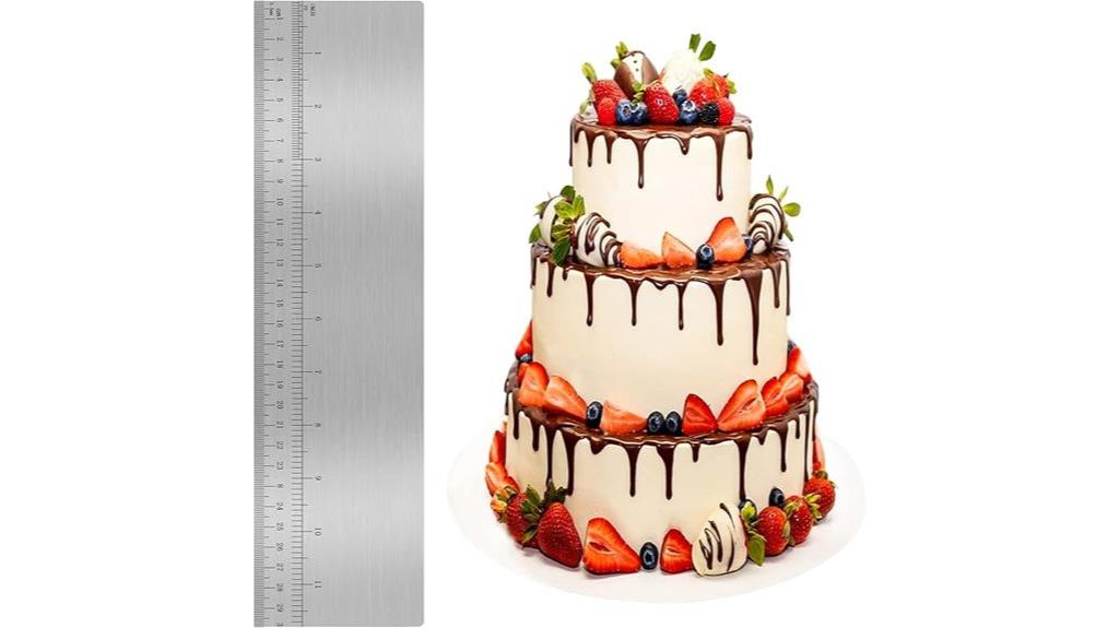 metal cake scraper with scale