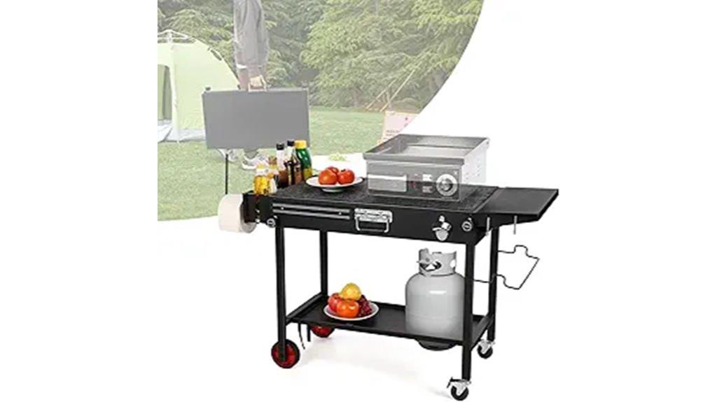 outdoor grill table cart