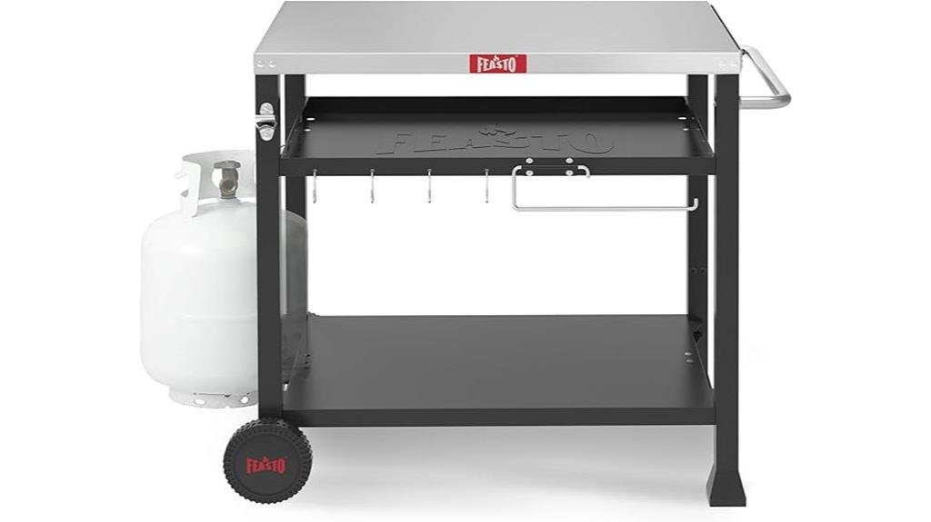 outdoor grilling station with wheels
