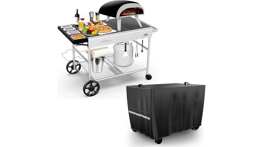 pizza oven cart and cover