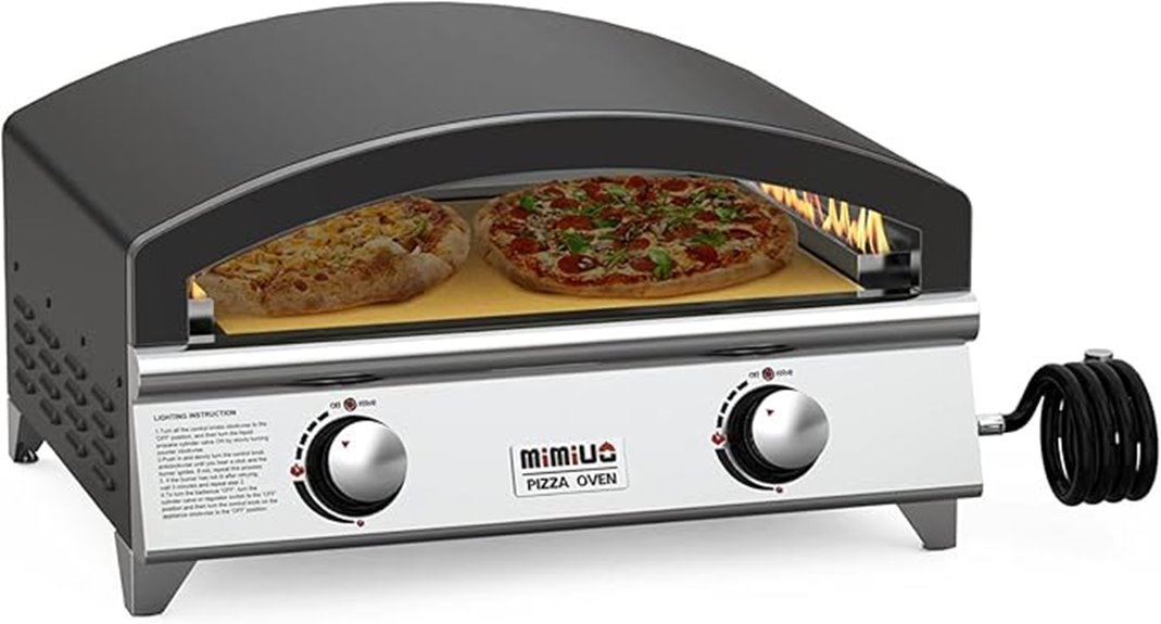 portable 25 inch gas pizza oven