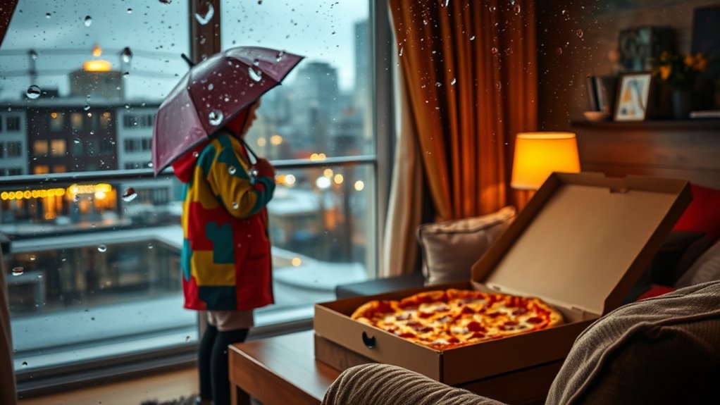 rainy day pizza safety