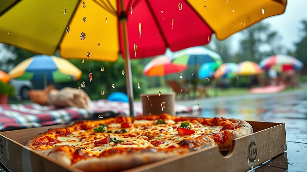 rainy day pizza safety