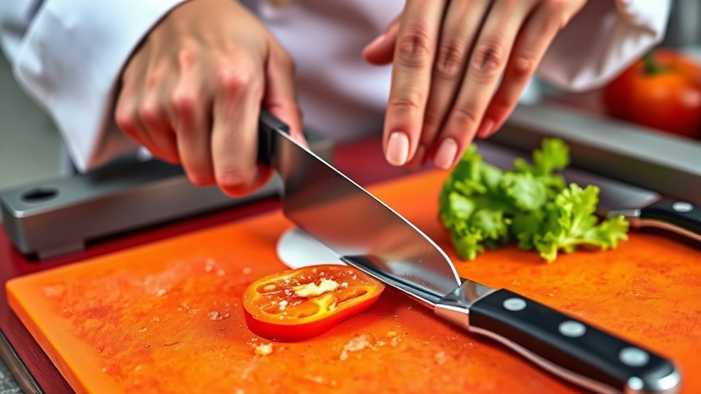 sharpen knives regularly and properly
