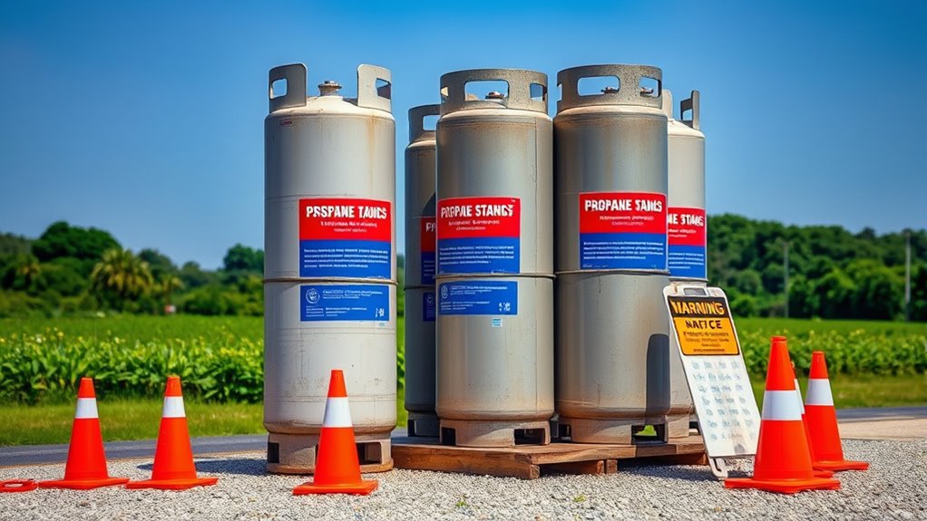 store tanks outdoors upright