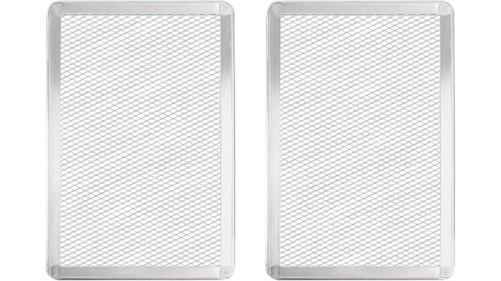 two aluminum pizza pans
