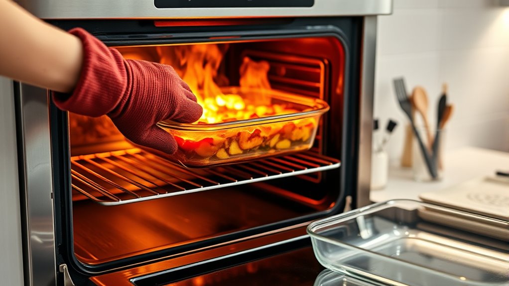 use protective heat resistant gloves