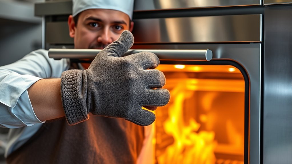 wear insulated oven gloves