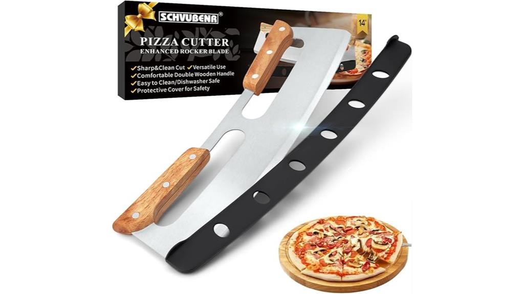 14 inch wooden handle pizza cutter