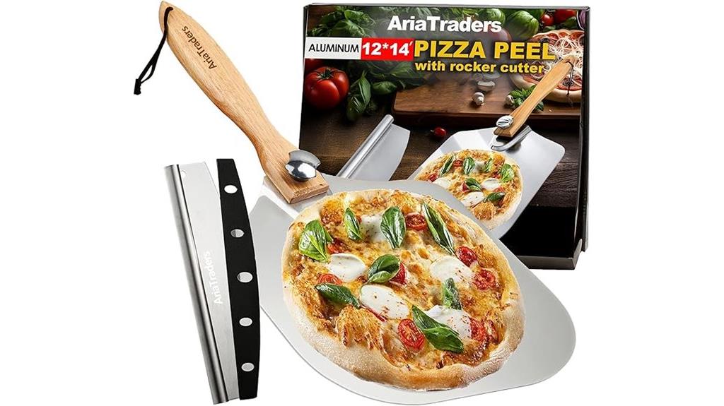aluminum pizza peel with cutter