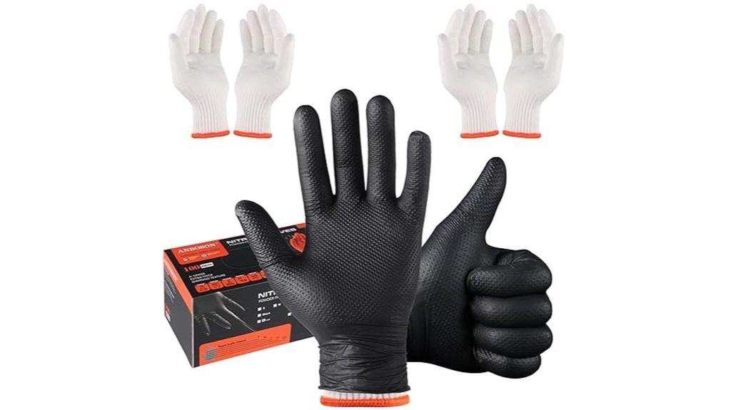 black large disposable gloves