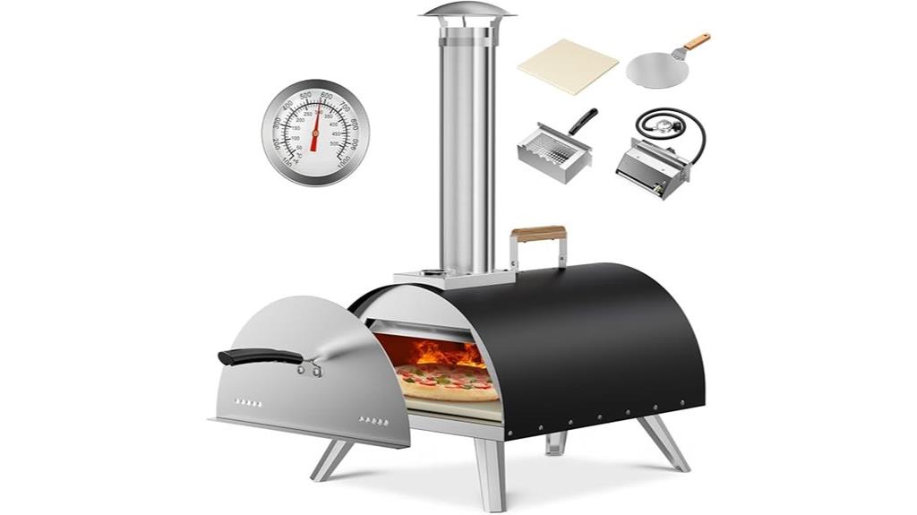 black multi fuel outdoor pizza oven