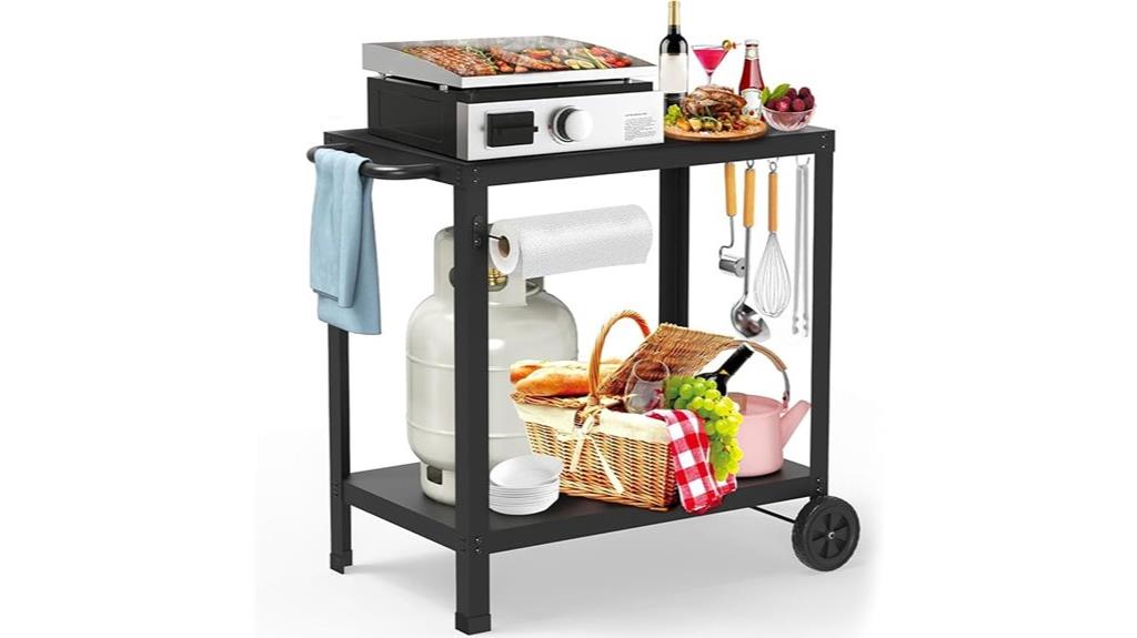double shelf grill table