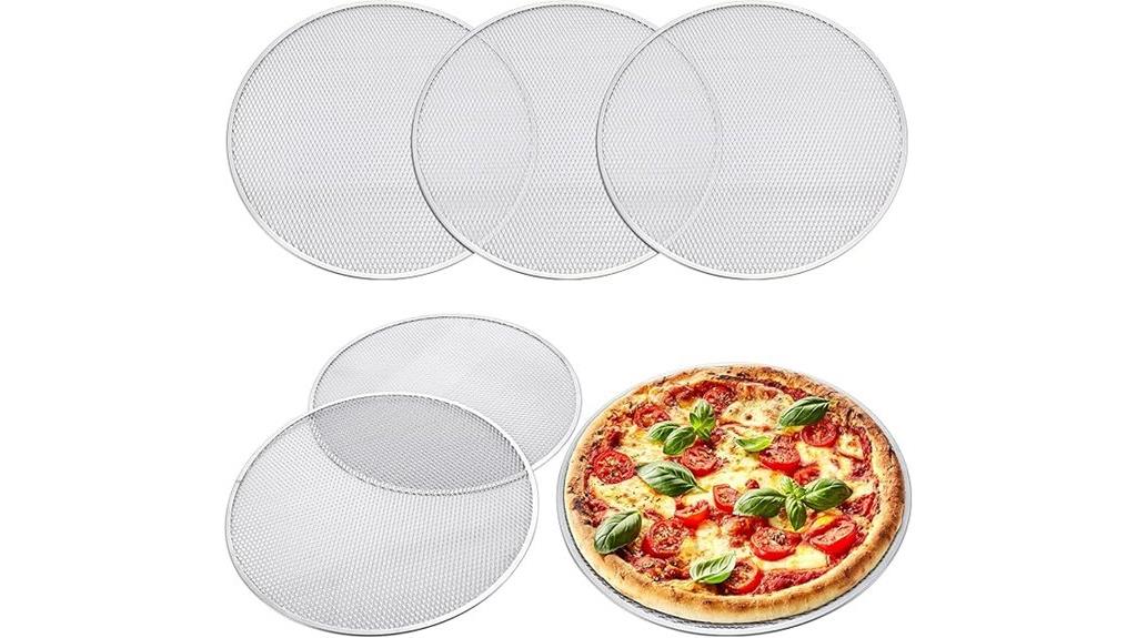 five piece 16 inch perforated pizza pans