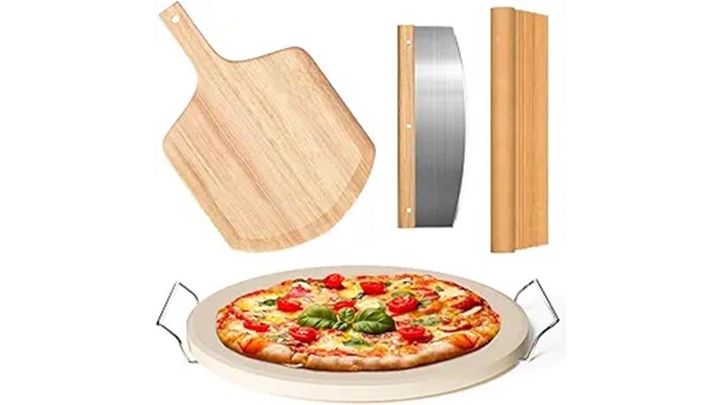 five piece round pizza set