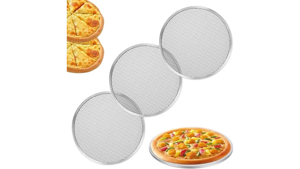 four pack aluminum pizza screens