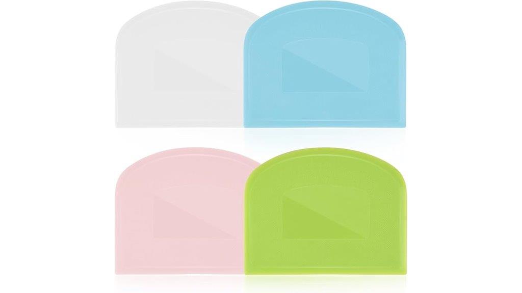 four piece baking scraper set