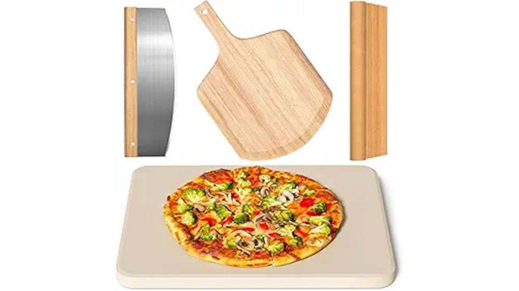 four piece pizza stone set