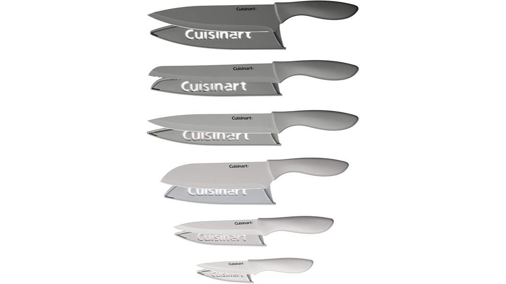 gray knife set with guards