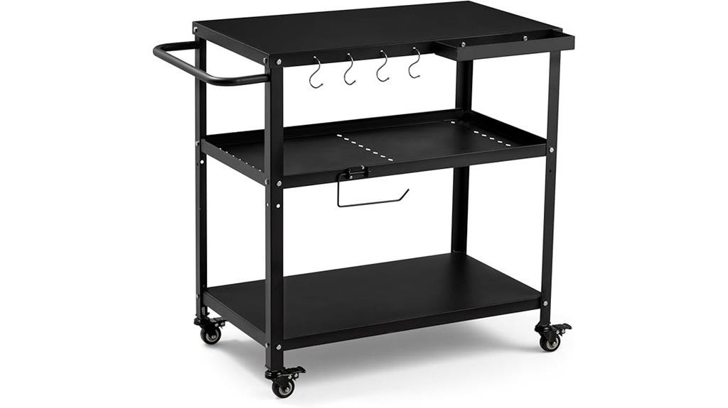 grill cart with hooks