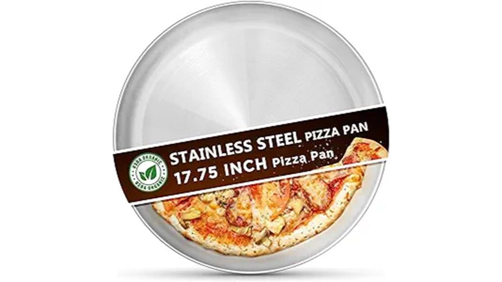 large stainless steel pizza pan