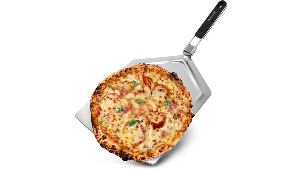 large stainless steel pizza peel