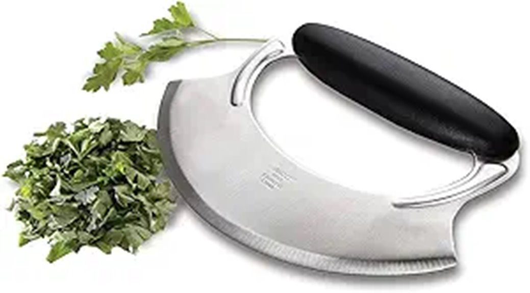 mezzaluna with silicone handle