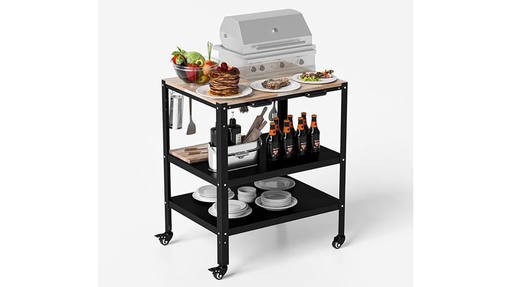 outdoor pizza grill cart