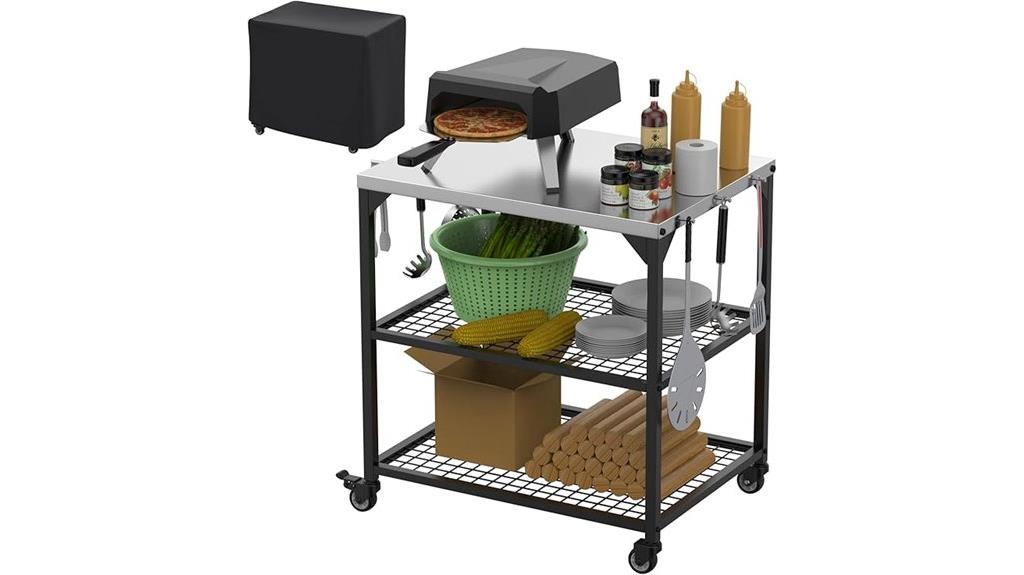 outdoor pizza grill cart