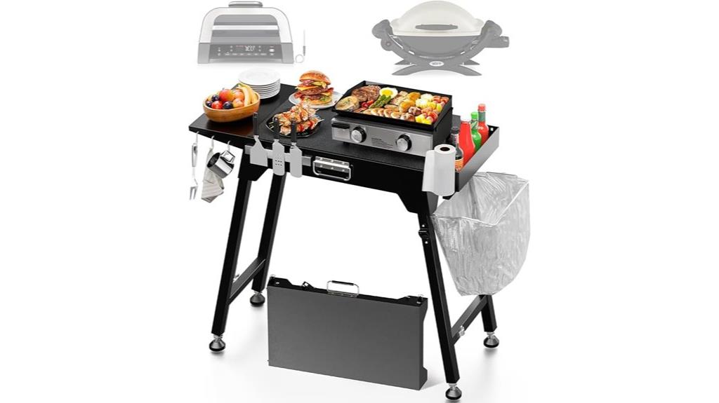 portable outdoor grill table