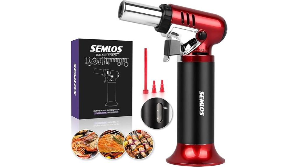 refillable butane torch with safety