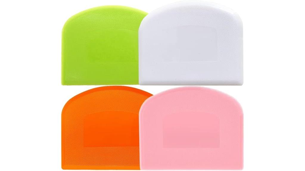 set of four dough scrapers