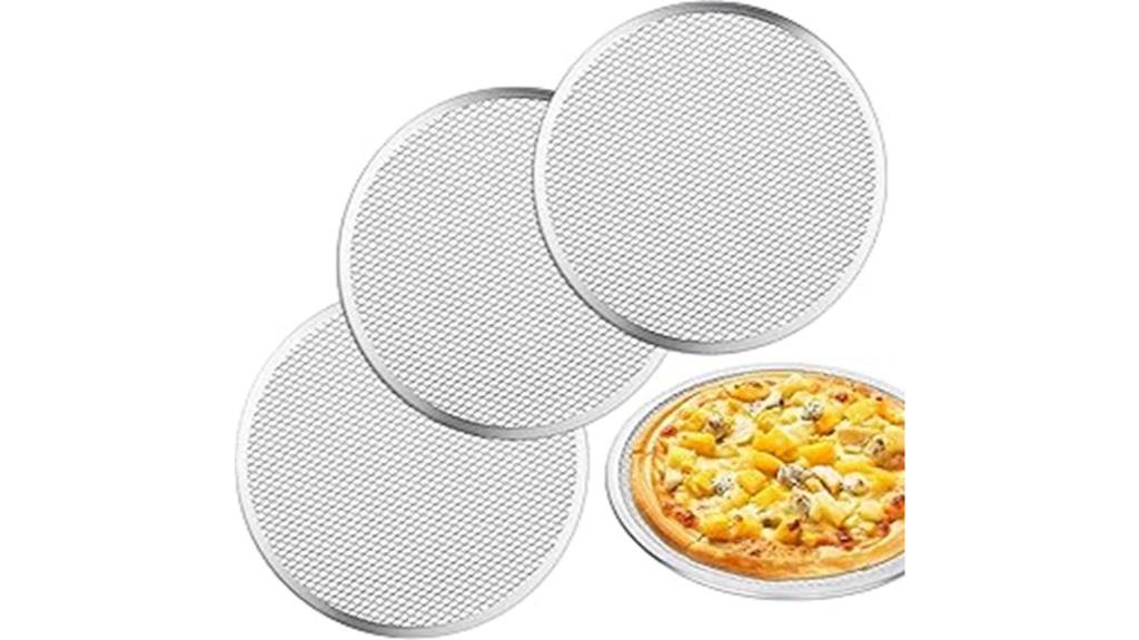 set of three nonstick pizza pans