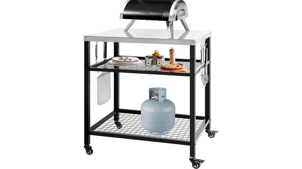 stainless steel cart with wheels