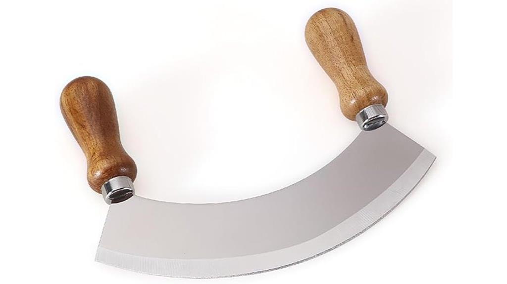 stainless steel mezzaluna knife